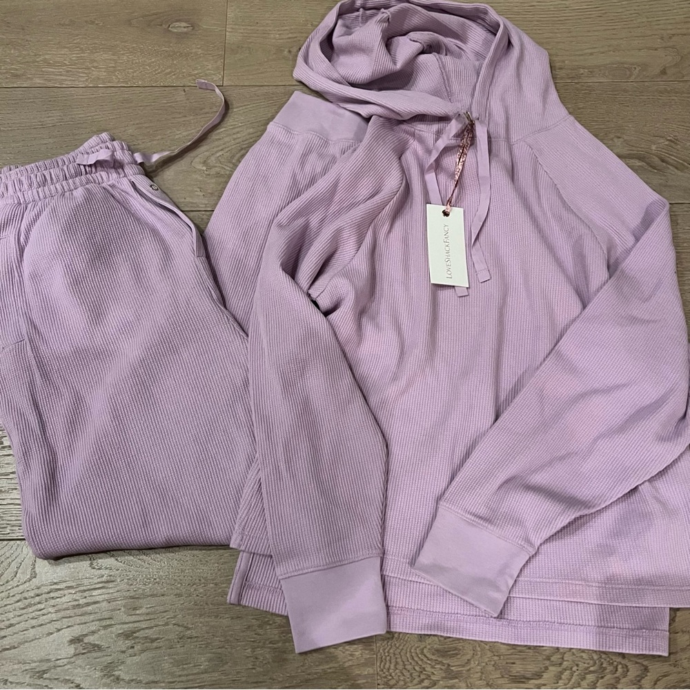LoveShackFancy Lisle Waffle Hoodie/ Lovette Jogger Set